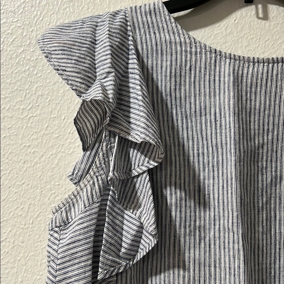 J. Crew striped top with ruffle sleeves - Picture 3 of 6